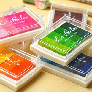DIY Ink Pad Set Gradient Color Creative Rubber Stamp Hand Ac