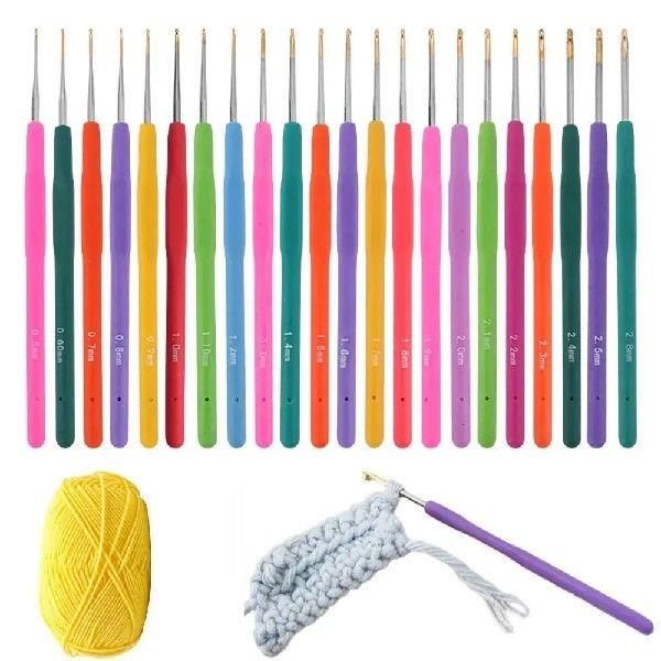 1Pcs New Rubber Handle Crochet Hooks Needles Extra Fine