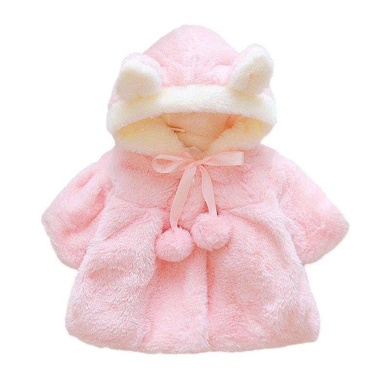 Baby Girl Clothes Cute Rabbit Ears Plush Princess Girls Coat