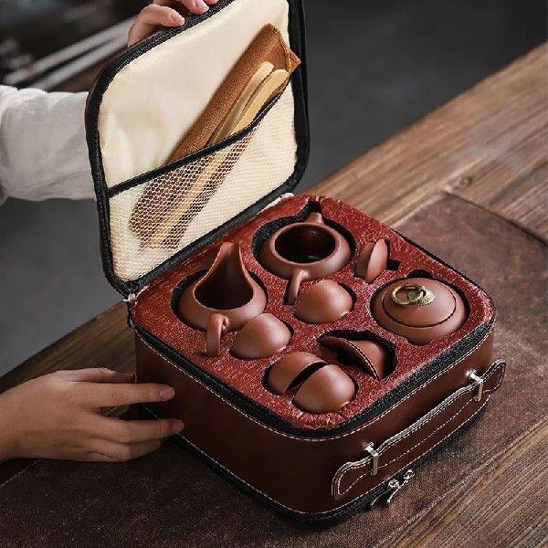 Customize Tea Set Purple clay Portable Teapot Set Outdoor