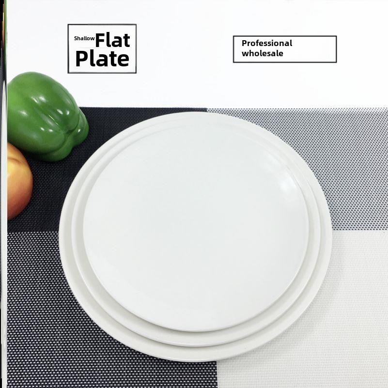 1 pure white round plates Dinner plate home cerami 1