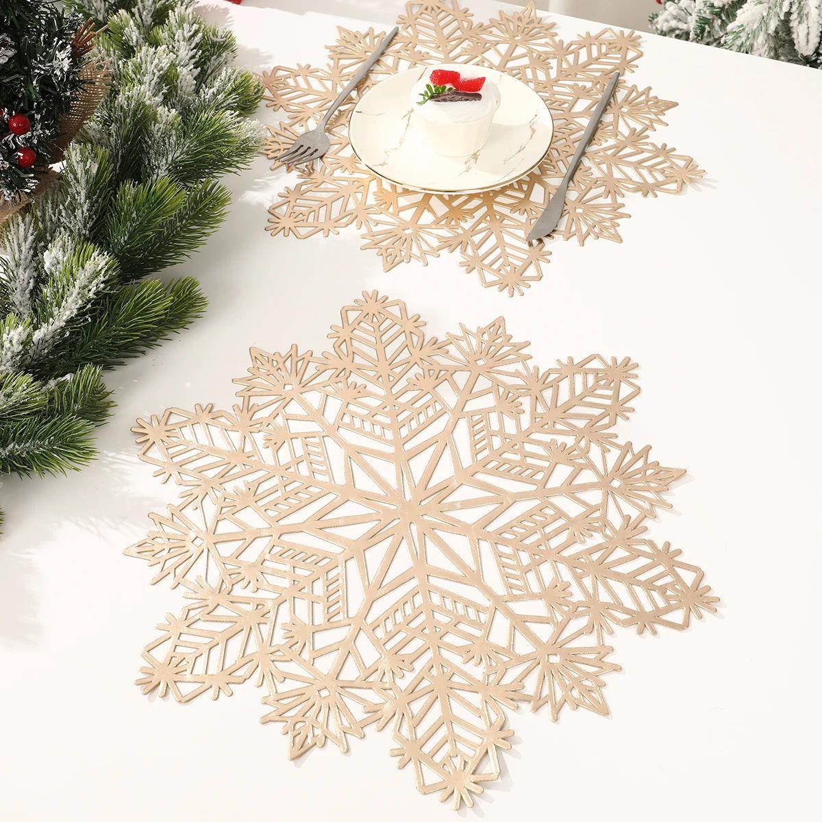Christmas Snowflake Placemats Merry Christmas Decoration