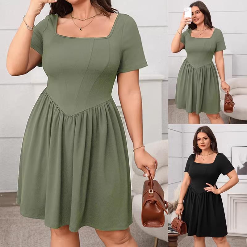 Plus size Summer slimming women dress 夏季大码显瘦连衣裙女装