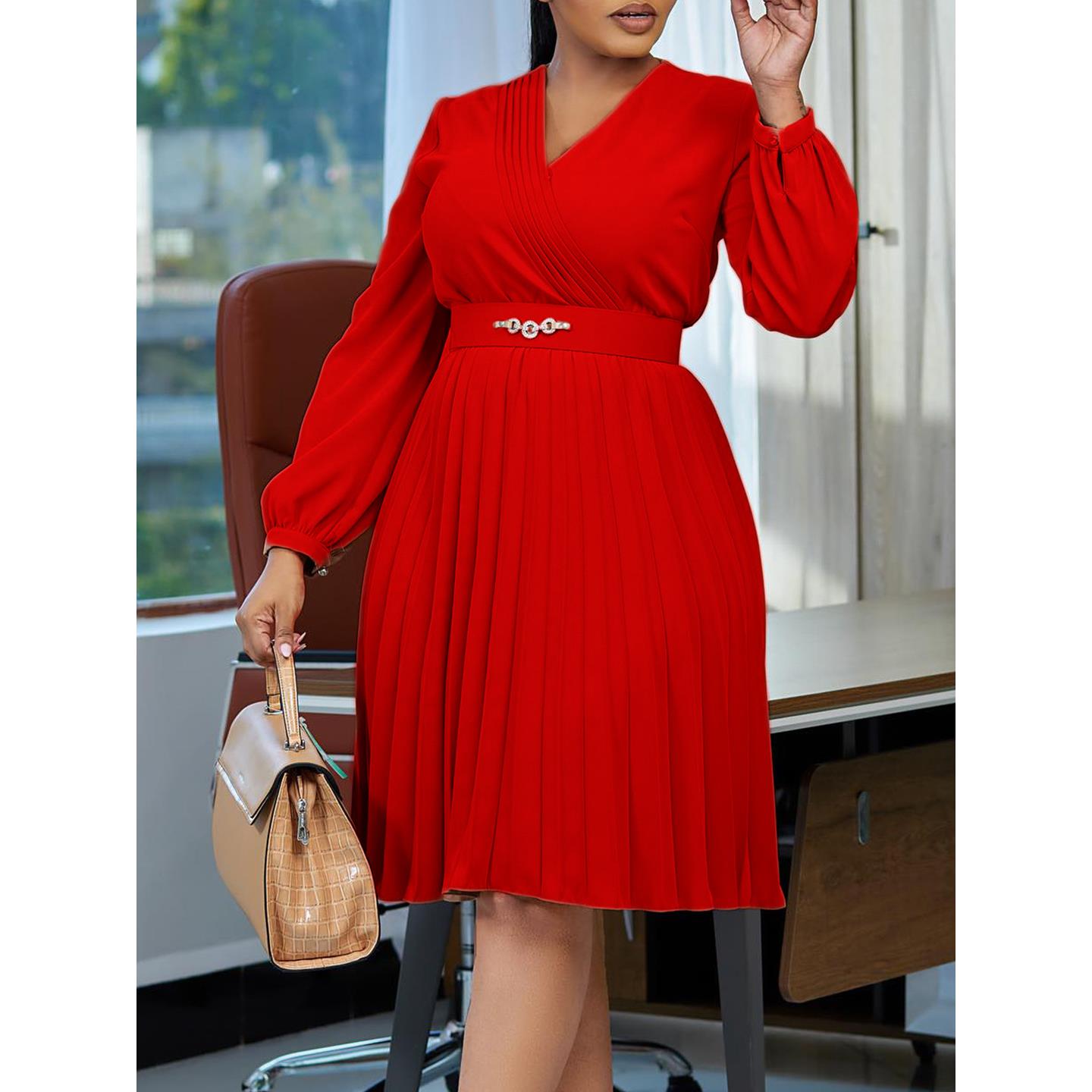 krasa妇女的女人裙платьяе мода women通勤大码连衣裙