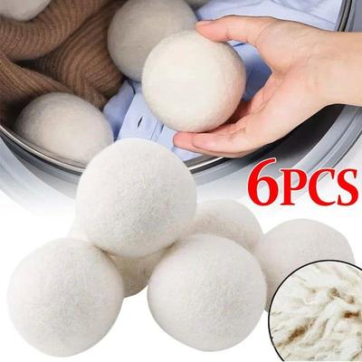 6/3/1pcs Wool Dryer Balls Reusable Fleece Laundry Ball Home