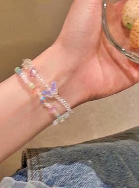 Colorful butterfly crystal bracelet彩色蝴蝶水晶手炼闺蜜手饰