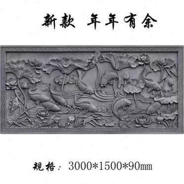 仿古大幅砖雕中式仿古砖雕浮雕影壁装饰挂件 新款迎客松装饰挂件