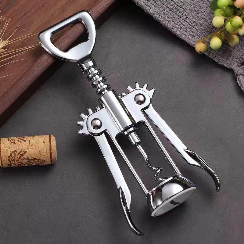 Red Wine Bottle Opener Wing Corkscrew - 2-in-1 Beer Opener