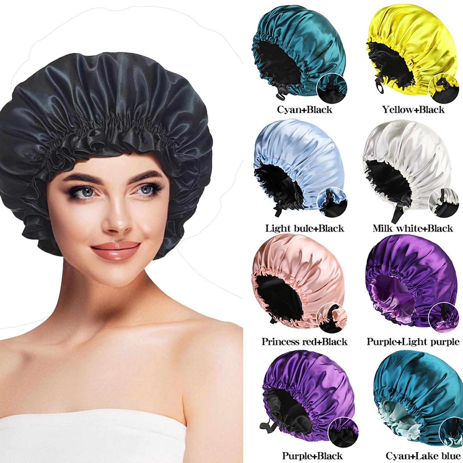 Double Layer Bonnet Sleeping Women Satin Bonnet Hair Bonnet