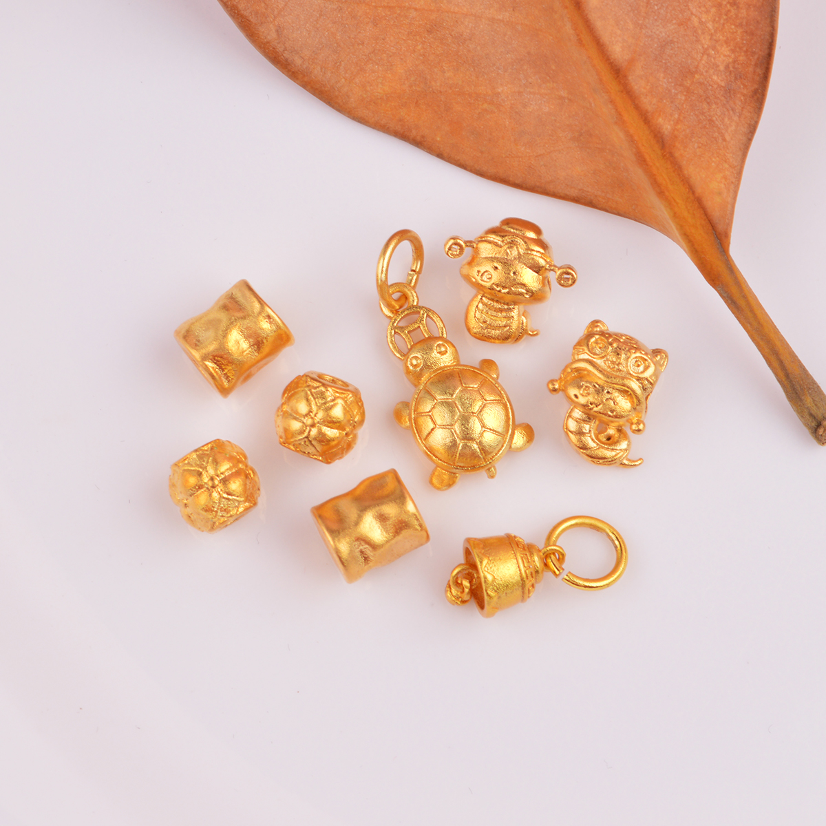 爱果黄铜沙金陨石珠吊坠配饰