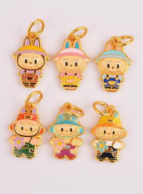 可爱卡通拉布布吊坠项链