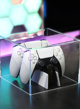 PS5游戏手柄座充防尘罩透明亚克力保护套收纳周边配件适用索尼手柄防水一体免安装罩子游戏手柄外壳展示盖子