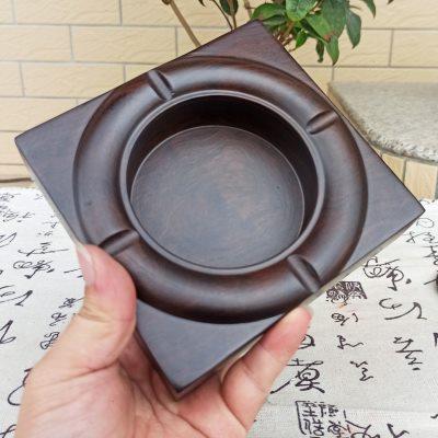 黑檀木烟灰缸实木烟缸创意个性潮流复古怀旧实木质家用客厅清仓
