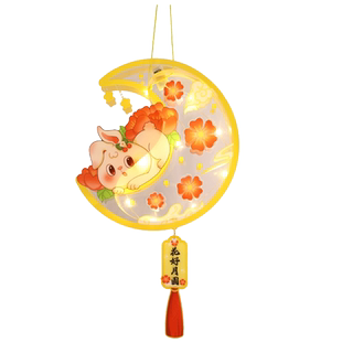 元宵节灯笼2025新款卡通兔子小花灯儿童手提发光国潮古风宫灯挂饰