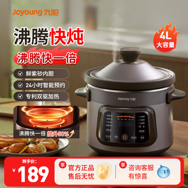 九阳电炖锅养生锅煲汤锅陶瓷家用紫砂锅煲粥专用电砂锅炖盅炖汤锅