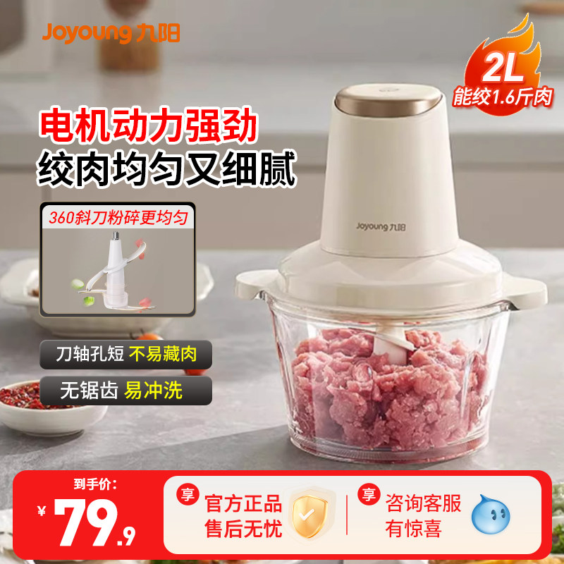 九阳家用绞肉机大容量多功能电动搅拌机小型全自动料理机官方正品