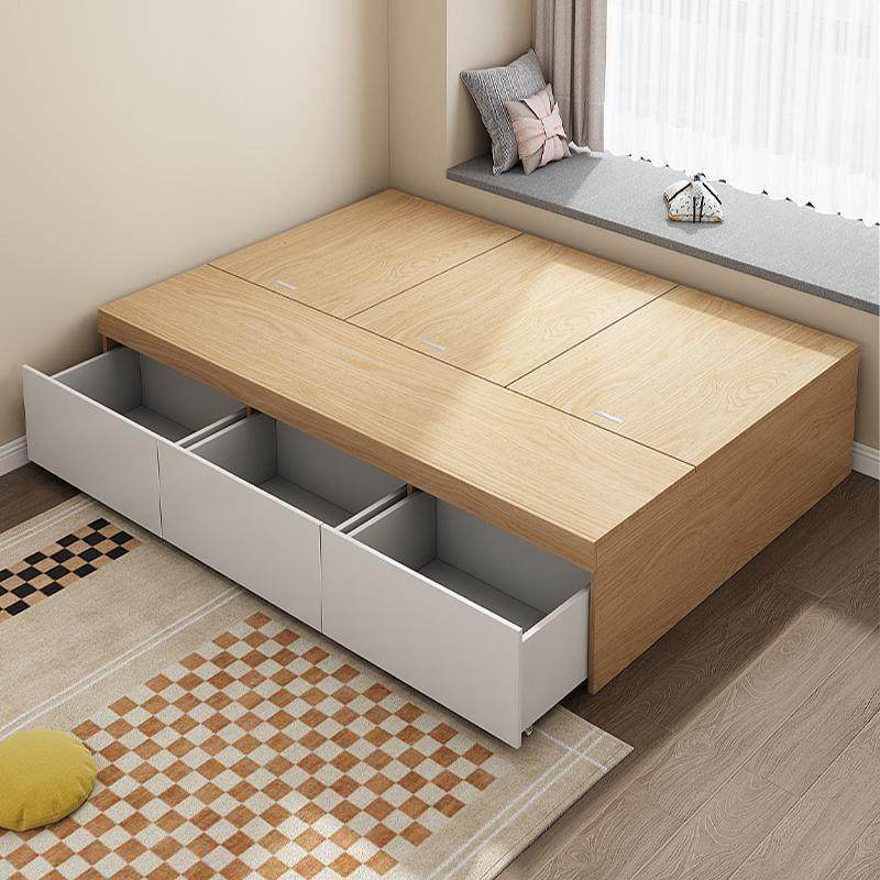 香港包邮榻榻米储物床板式小户型收纳高箱床架无床头双单人床无靠