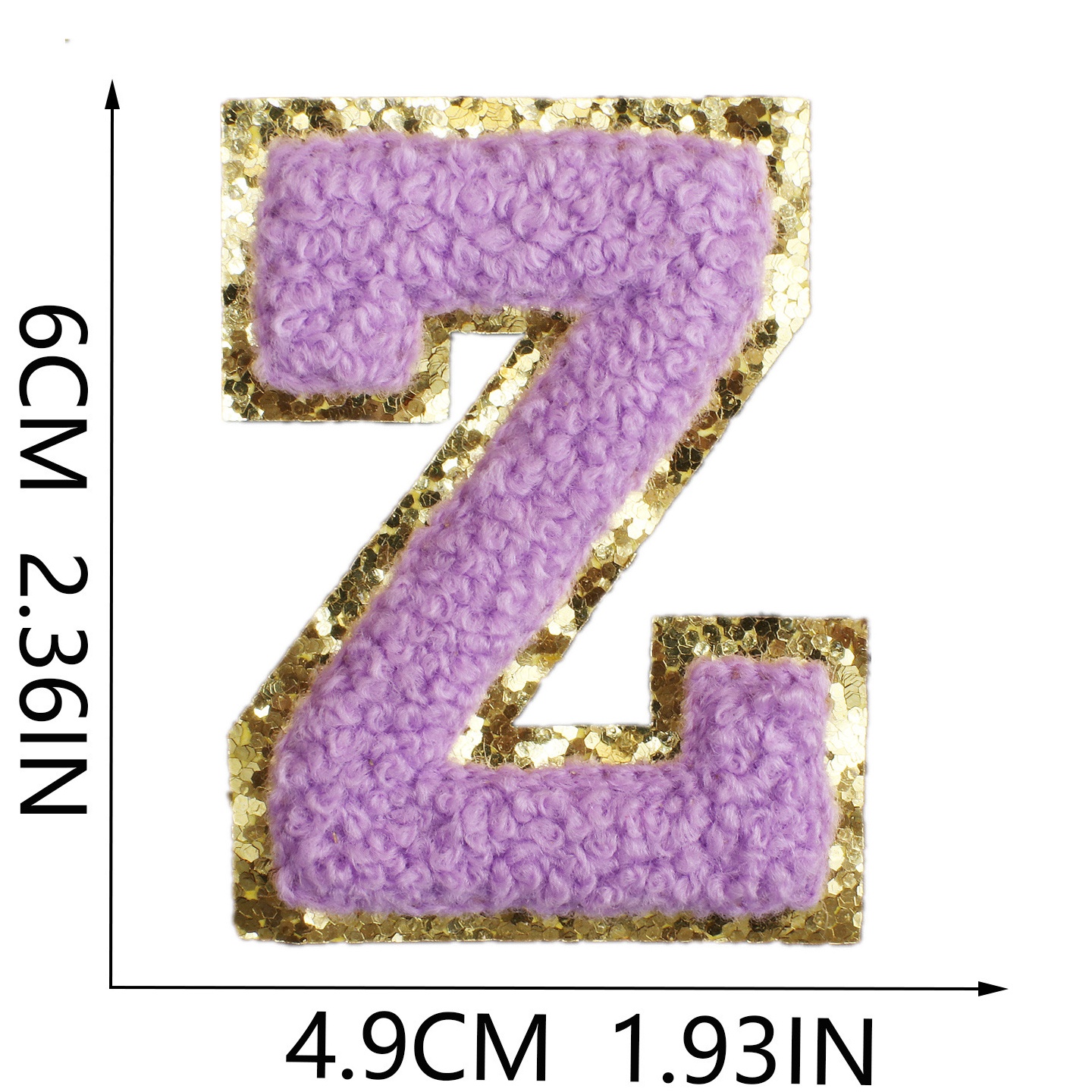 啸天6cm熨烫紫色英文字母刺绣布贴电脑绣花章仔毛巾绣布贴