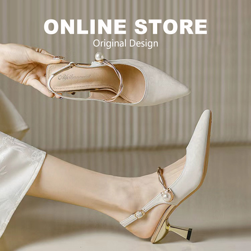 绝美不累脚高跟鞋女2026春夏新款配旗袍尖头细跟凉拖外穿包头凉鞋