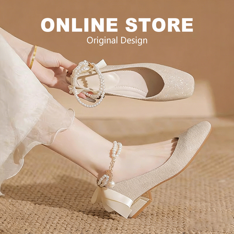 法式低跟配旗袍单鞋女温柔仙女风晚晚鞋婚鞋国风汉服玛丽珍鞋女鞋,女鞋,浅口单鞋,淘宝优惠券,粉丝福利购,淘宝优惠卷