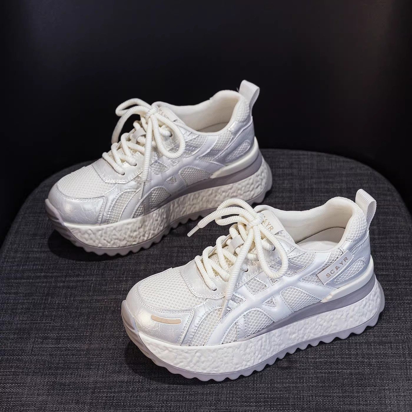 厚底小个子老爹鞋女2026春季新款轻奢爆款休闲时尚增高运动小白鞋,女鞋,老爹鞋,淘宝优惠券,粉丝福利购,淘宝优惠卷