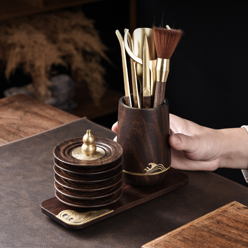 茶道六君子功夫茶具用品配件茶道套装大全泡茶工具茶刀茶夹茶刷勺
