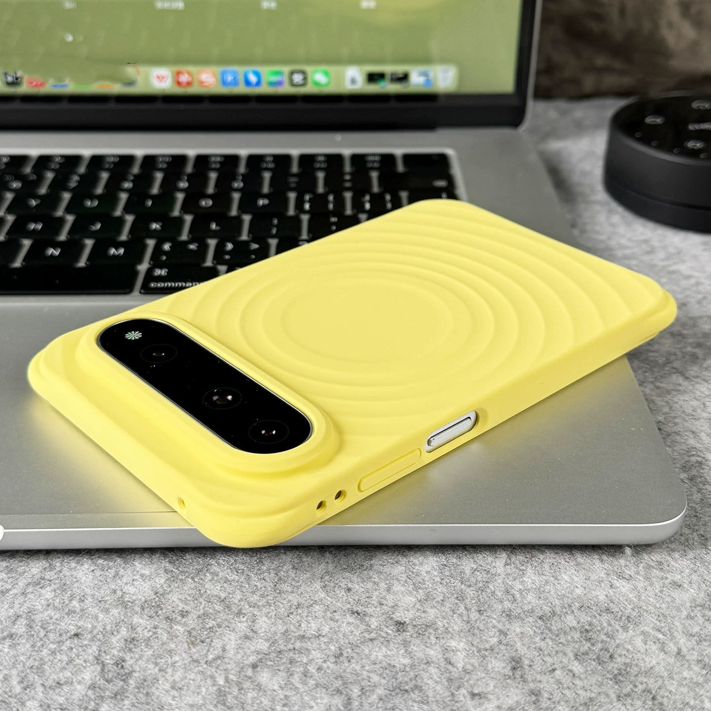 新款简约波漾纹适用华为PuraX view手机壳阔直板磁吸液态硅胶防摔