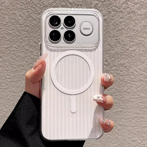 磁吸透明光栅瓦楞适用红米k100pro/k100promax/k90手机壳肤感磨砂
