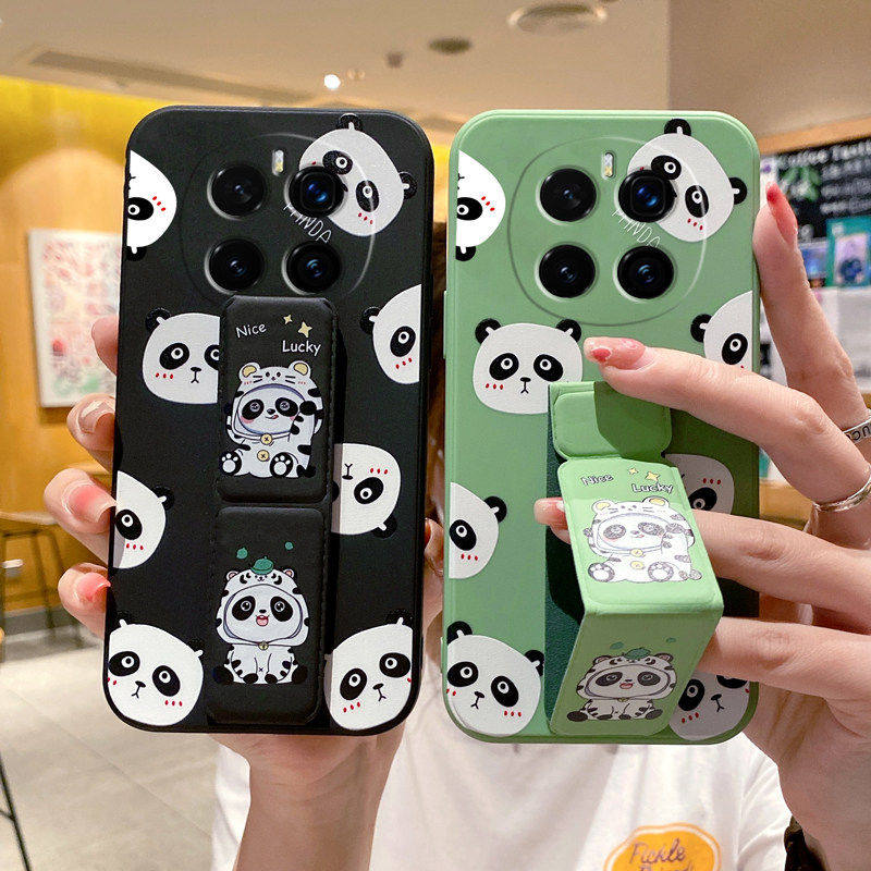 适用于荣耀Magic8手机壳新款Magic7/6Pro磁吸支架Magic5至臻版横竖屏Magic4Pro防摔畅玩70plus小熊猫折叠腕带