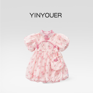 一周岁女宝宝夏装连衣裙国风婴儿夏季公主裙百天抓阄礼服夏天裙子