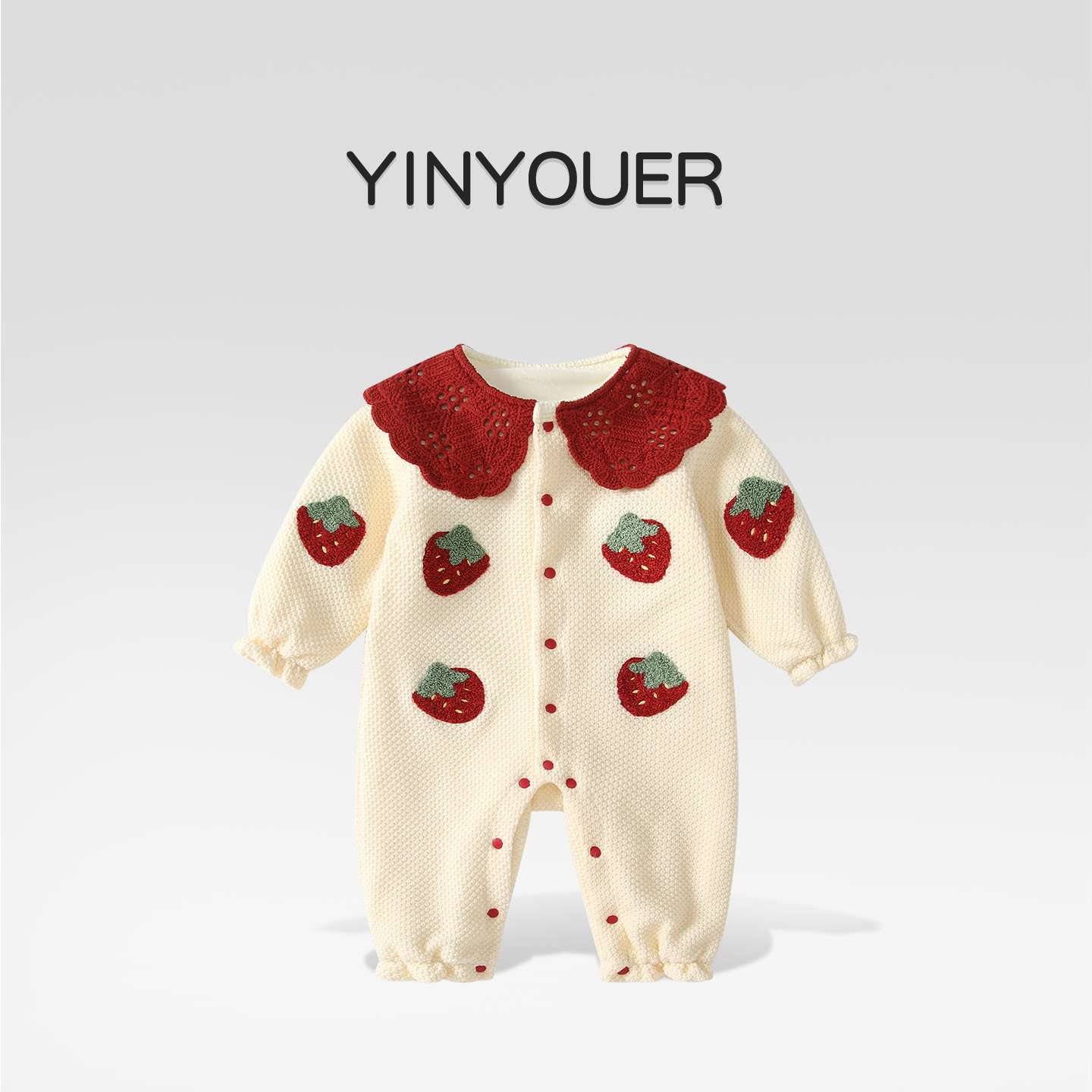 婴儿衣服秋冬加绒公主连体衣