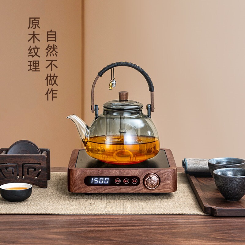 翊博胡桃木电陶炉煮茶器全自动迷