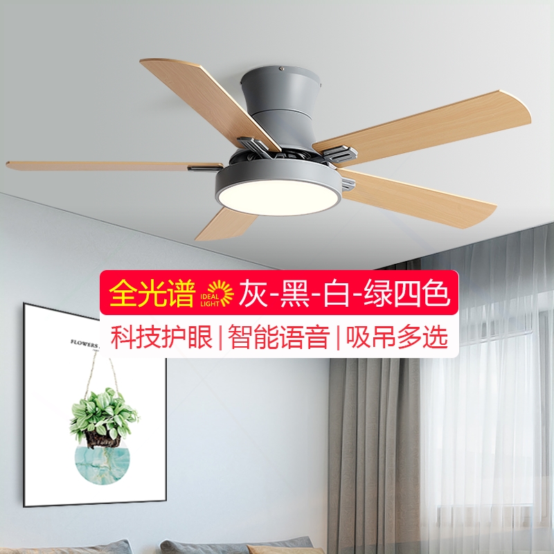 皇将智能儿童卧室吸顶风扇灯吊扇体带电风扇吊灯灯餐厅客厅家用一