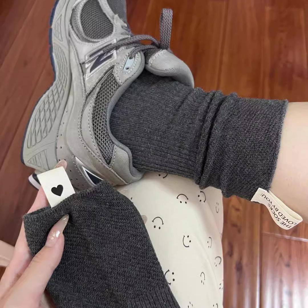 双针棉质中筒袜韩版简约时尚