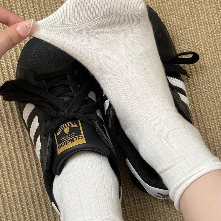 秋冬新款纯色中筒袜简约百搭