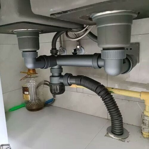 配件通用洗碗池槽池排水管道三通防臭下槽下全套装下水单双槽