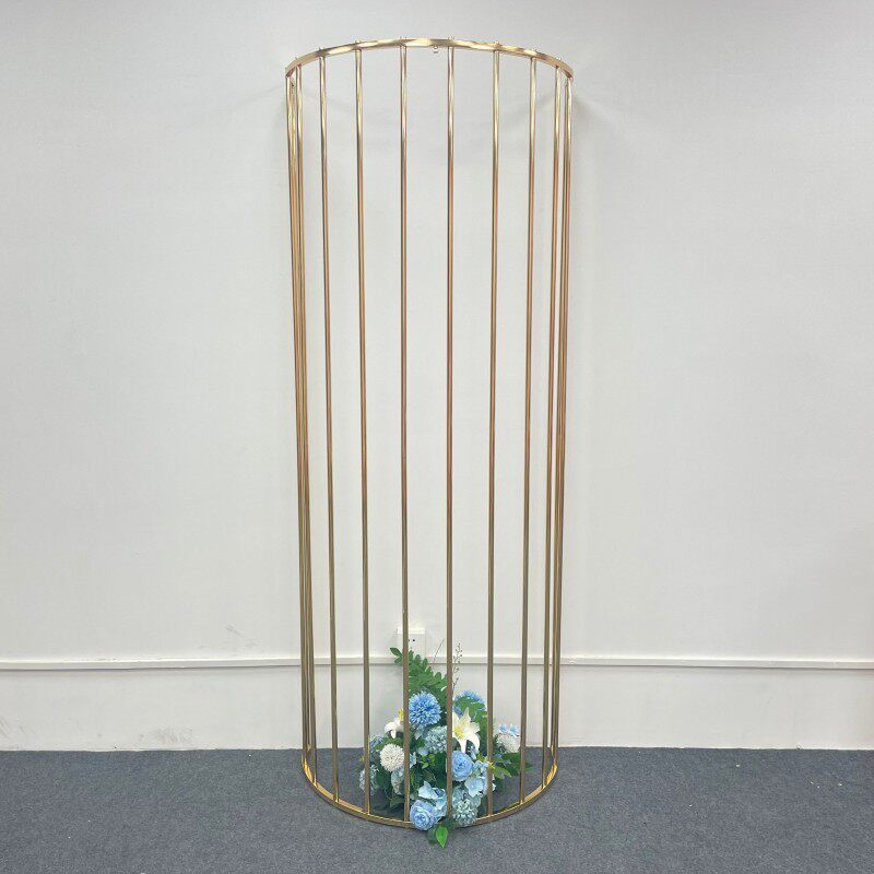 婚庆布置装饰道具金色铁艺半圆线条半弧屏风婚礼现场背景摆件