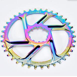 GXP自行车直装盘片32/34/38T正负齿一体牙盘单盘改装配件骑行