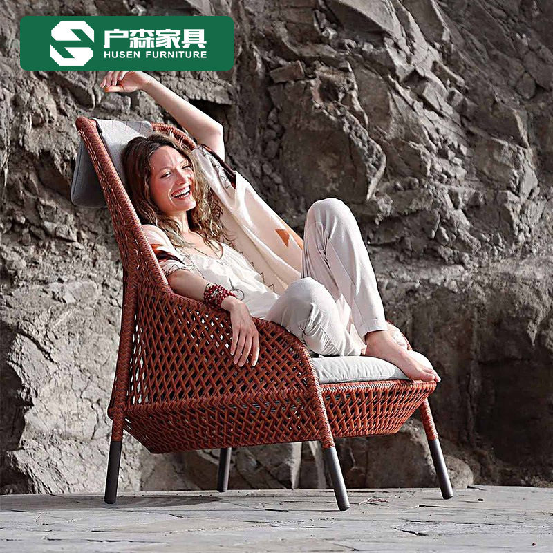 户森家具户外家具藤椅沙发设计师创意藤编休闲沙发室外藤椅沙发