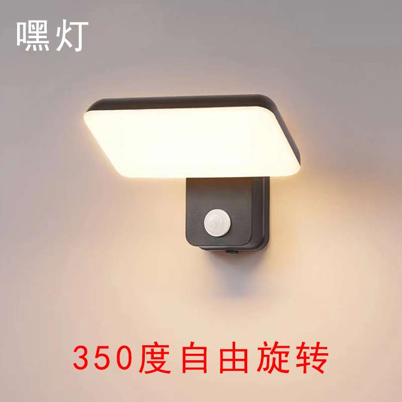 户外防水壁灯旋转调节发光人体感应灯现代简约阳台入户门头楼梯灯