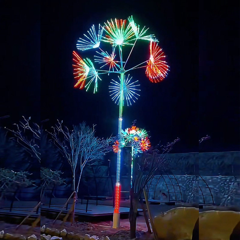 2026新年网红仿真爆竹烟花灯文旅景观亮化七彩节日氛围礼花装饰灯