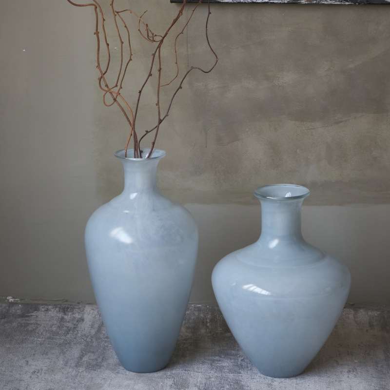 仿玉琉璃花瓶高级感摆件轻奢高档法式客厅餐桌鲜花插花装饰品摆设