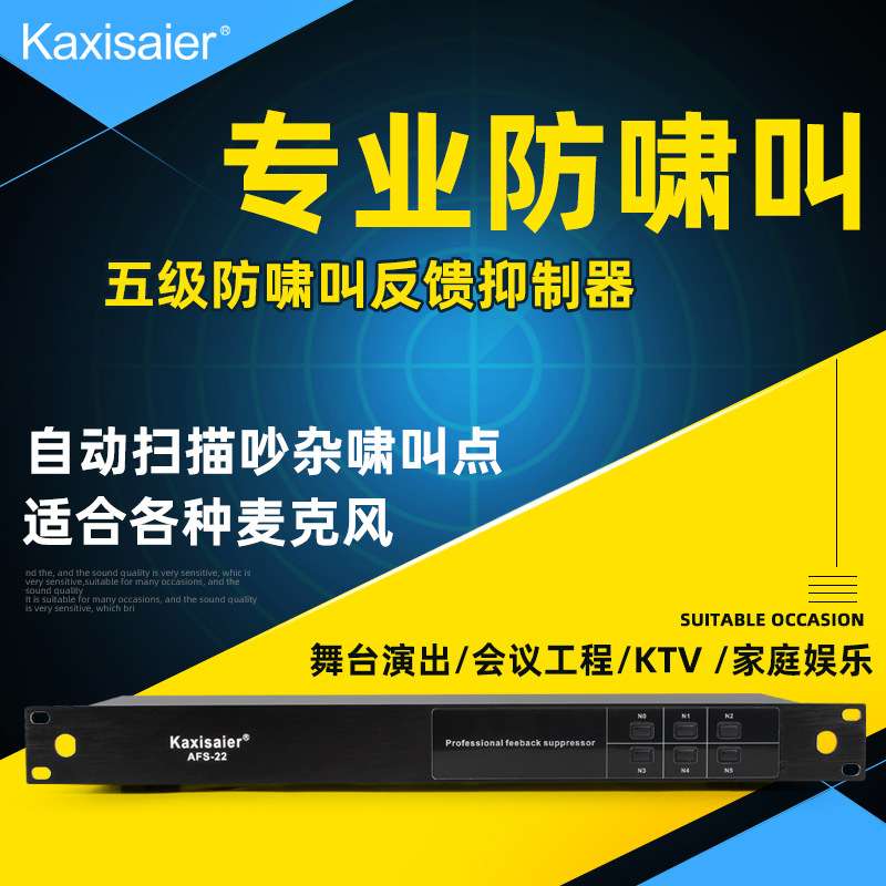 kaxisaier AFS-22 智能自动反馈抑制器麦克风舞台会议话筒防啸叫