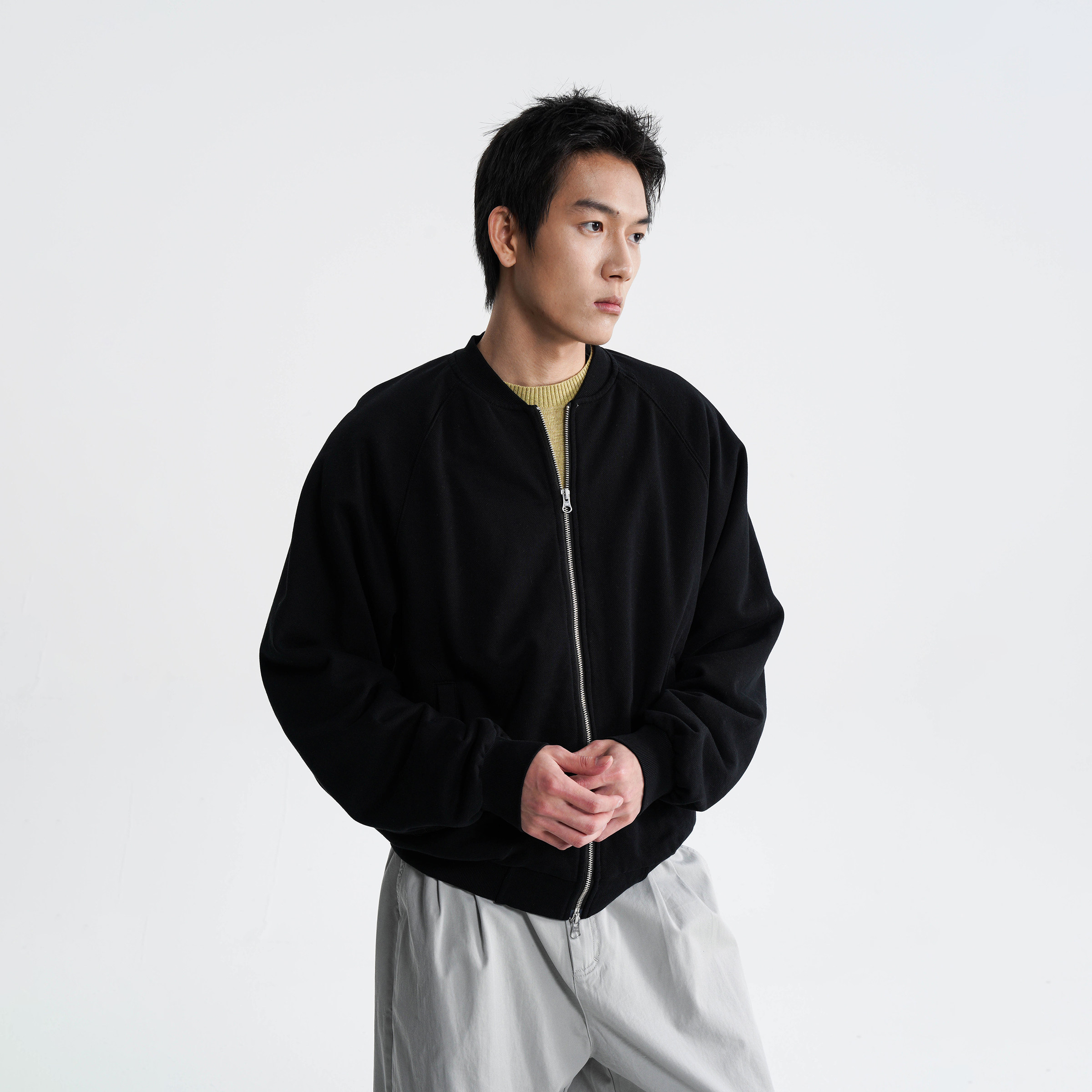 AWT 26SS 〔360G净面毛圈布〕立领宽松堆堆袖卫衣外套