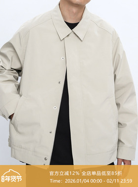 AWT春秋简约通勤双拉链 抗皱挺括短款宽松翻领夹克男女cleanfit