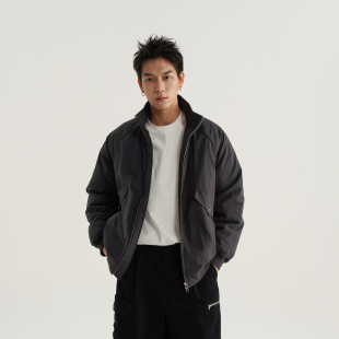 简约休闲宽松棉服外套男女 立领夹克 AWT25AW 3M新雪丽插肩袖