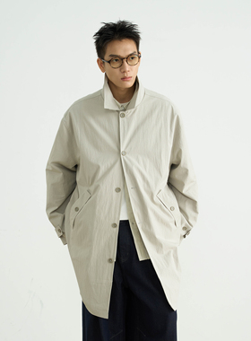 AWT25AW 简约高级感休闲风衣 分割设计廓形大衣立领外套男女同款