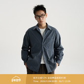 AWT25AW 男女 衬衫 复古蓝棕格纹 简约宽松百搭长袖