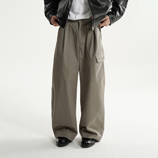 男女 直筒休闲长裤 AWT25AW 「纯棉碳素磨毛」简约宽松伐木工装