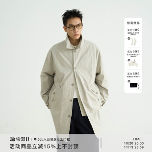 AWT简约高级感休闲风衣 分割设计廓形大衣秋冬防风外套男女外衣